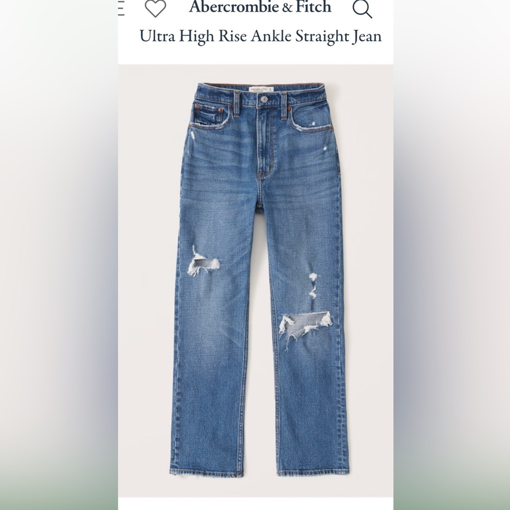 Abercrombie & Fitch the ankle straight ultra high rise 27/4